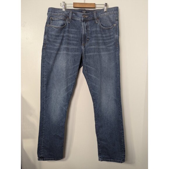 J Crew Flex Jeans Mens 34 Blue Straight Leg Slim  Denim 34x30 Stretch Cotton - Picture 1 of 6